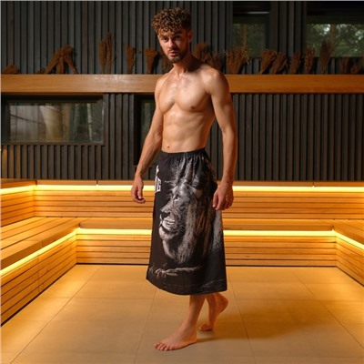 Полотенце для бани "Лев" мужской килт 80х150 см, 100 % хл, вафельное полотно