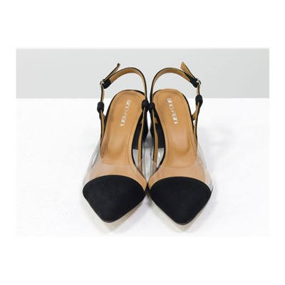 Дизайнерские летние черные туфли на среднем каблуке, выполнены из натуральной итальянской замши и вставками из мягкого силикона, Новая Коллекция Весна-Лето 2020-2021 от производителя Gino Figini, С-2009-01