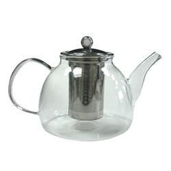 Заварочный чайник из жаропрочного стекла "Мальва" с металлической колбой, 1200 мл, дно d135 мм, шт