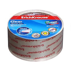 Клейкая лента упаковочная ErichKrause "Clear", 48 мм х 50 м, 60 мкм, прозрачная, цена за 1 шт.
