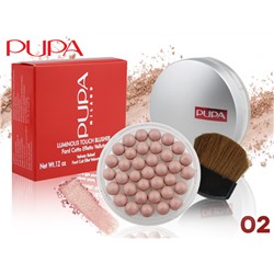 Румяна в шариках Pupa Milano с кисточкой 20гр, Тон 02