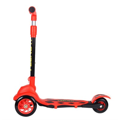 Самокат трехколесный для детей от 2-х лет Yeenot R188-1 , нагрузка до 50кг, складная ручка, светящиеся колёса, PU 120мм, цвет красный БК/уп10
