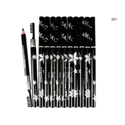 Набор карандашей для бровей с щеточкой 12 шт (черные)