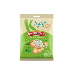 «Кириешки Light», сухарики со вкусом сметаны и зелени, 80 г