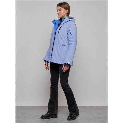 Горнолыжная куртка женская зимняя фиолетового цвета 05F