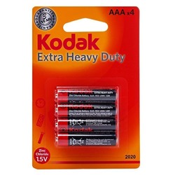 Батарейка AAA Kodak R03 Extra Heavy Duty (4-BL) (48/240) .. ЦЕНА УКАЗАНА ЗА 4 ШТ