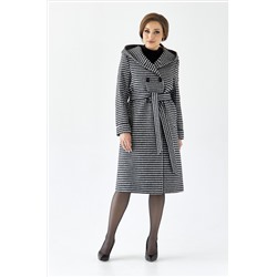 Пальто женское демисезонное 25020 (черно-белый)