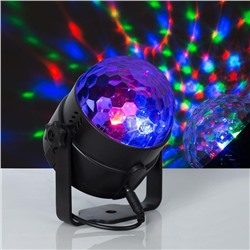 Световой прибор «Хрустальный шар» 7.5 см, пульт ДУ, присоска, свечение RGB, 5 В