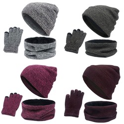 Комплект унисекс ( шапка + шарф + перчатки ) AC-0333