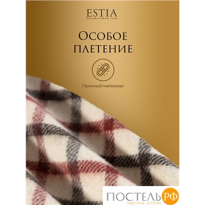 Estia  ТРЕВИ Плед беж-кор 150х200/10х2 см, 1 пр, 100% шерсть , 350 гр/м2