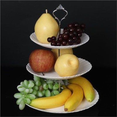 Ваза для фруктов 3-х ярусная Классика белая / DPG-3/LHP75/85/105 (White) /уп12/