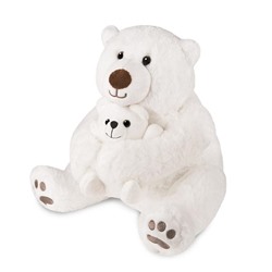 Мягкая игрушка «Медведь белый с медвежонком», 30 см