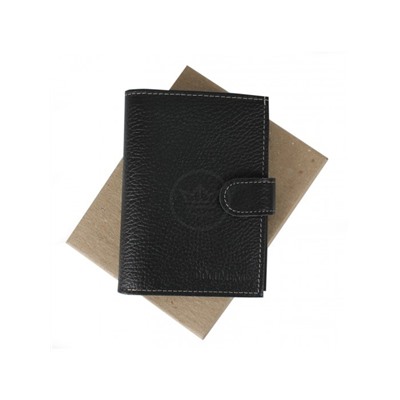 Обложка для авто+паспорт-Croco-ВП-1032  (с хляст, 5 внут карм, двойн стенка)  натуральная кожа черный флотер (40)  209439