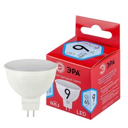 Лампа светодиодная ЭРА RED LINE LED MR16-9W-840-GU5.3 R GU5.3, 9Вт, софит, нейтральный белый свет /1/10/100/