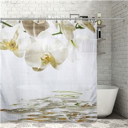 Штора для ванной 180×180 см "Орхидеи над водой", полиэстер