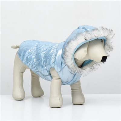 Куртка для собак "Легкость", размер M (ДС 30, ОГ 40, ОШ 30 см, до 8 кг), голубая