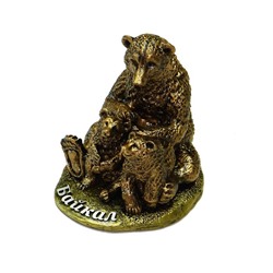 Статуэтка полистоун Медведица с медвежатами Байкал 6*6*5 см