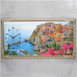 Часы-картина настенные, серия: Природа, "Италия", 50 х 100 см, микс