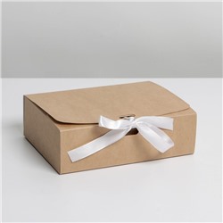 Коробка подарочная складная крафтовая, упаковка, 16,5 х 12,5 х 5 см