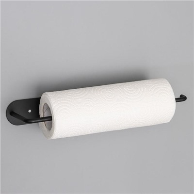 Держатель для бумажных полотенец подвесной Доляна 26×1,5×12 см, цвет чёрный