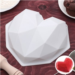 Форма для муссовых десертов и выпечки «Геометрия любви», 21,5×20 см, цвет белый