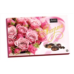 Розовые розы ассорти конфеты 250 г