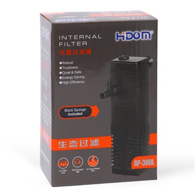 Внутренний фильтр Hidom AP-300L, 200 л/ч, 3 Вт, с дождевальной флейтой