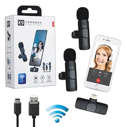 Беспроводной петличный микрофон Wireless Microphone K9 (iPhone) 2 микрофона