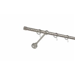 Карниз металлический 1-рядный хром матовый, крученая труба, 300 см, ø16 мм  (df-100114)