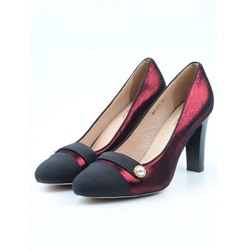 06-D607-81-2 BLACK/RED Туфли женские (натуральная кожа)