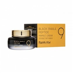 Омолаживающий крем для лица с комплексом из 9 пептидов FarmStay Black Snail Peptide9 Perfect CreamКорейская косметика по оптовым ценам. Популярные бренды Корейской косметалогии в интернет магазине ooptom.ru.