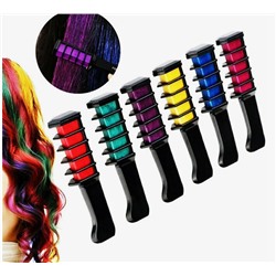 Мелки для волос с расческой HAIRCHALK IN набор 6 штук