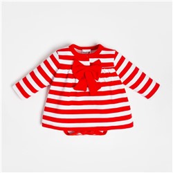 Боди-платье Крошка Я «Бантик», рост 68-74 см, цвет красный/белый