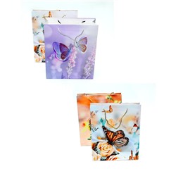 Пакеты подарочные Бабочки 3D 4вида УПАКОВКА 12шт (26*32*10 см) QZGZD-314B-4