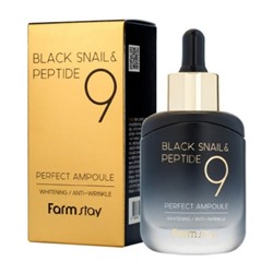 Farmstay Black Snail Peptide 9 Perfect Ampoule сыворотка для лица комплекс 9 пептидовКосметика уходовая для лица и тела от ведущих мировых производителей по оптовым ценам в интернет магазине ooptom.ru.
