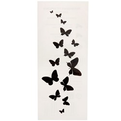 Татуировка на тело "Черные бабочки" 5,5х12 см