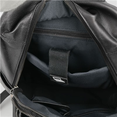 Мужской кожаный дорожный рюкзак 9239 Блек