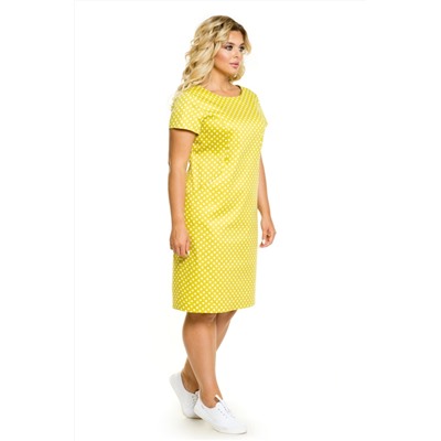 Платье 1024 горох на лимонном
