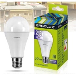 Ergolux LED-A65-25W-E27-6K ЛОН 25Вт E27 6500K 180-240В /1/10/100/ 14228