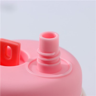 Бутылка для воды стеклянная «Бьюти», 400 мл, 8×14,5 см, цвет розовый