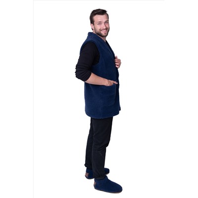 Мужской жилет MEN VEST WOOL, цвет ИНДИГО, цвет СИНИЙ