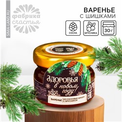 Варенье из шишек с брусникой «Новый год: Здоровья», 30 г.