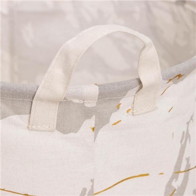 Корзина бельевая текстильная Доляна «Монро», 35×45 см, цвет белый