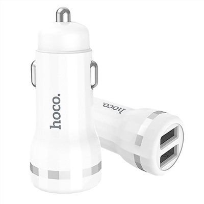 Адаптер Автомобильный Hoco Z27 2USB/5V/2.4A (white)