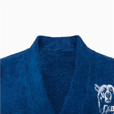 Халат махровый мужской «Глава семьи», размер 56-58, цвет синий