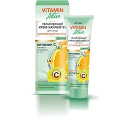 VITAMIN ACTIVE Увлажняющий КРЕМ-ХАЙЛАЙТЕР для лица ВИТАМИННЫЙ КОКТЕЙЛЬ SPF15  дневной 40мл