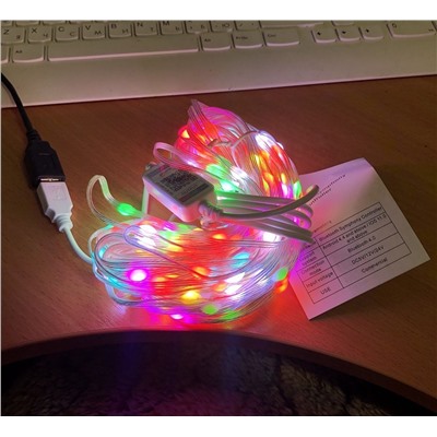 Smart гирлянда, светодиодная RGB супавлением через телефон, 100 LED, 10 м