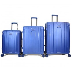 Набор из 3-х чемоданов с расширением 11273  Темно-синий