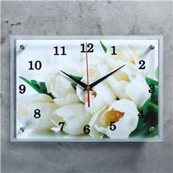 Часы настенные, серия: Цветы, "Тюльпаны", 25х35 см