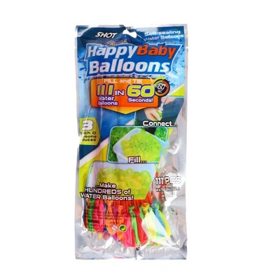 Игровой набор водные шарики - бомбочки Balloon Wars, 111 штук, с адаптером, водяные шары, бомбочки
